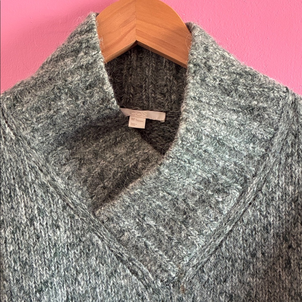 COS Green Heathered Cowl Neck Sweater - Picture 14 of 14